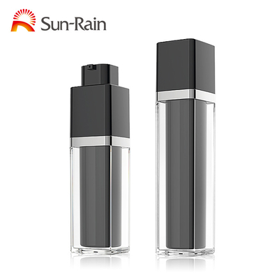 30ml 50mlは化粧品の空の黒く空気のないローション ポンプびんを回します